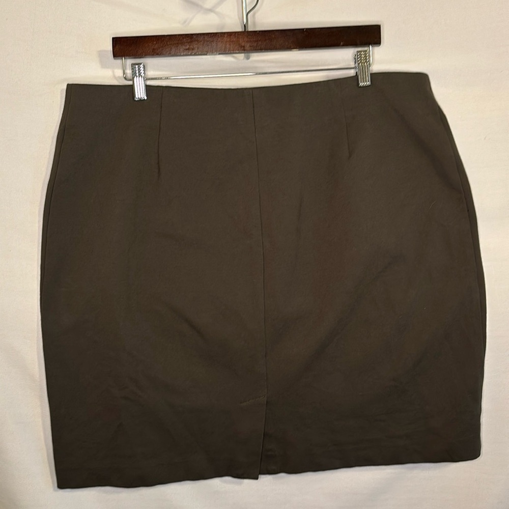 J. Jill Olive Stretch Knit Skirt Size XL Career